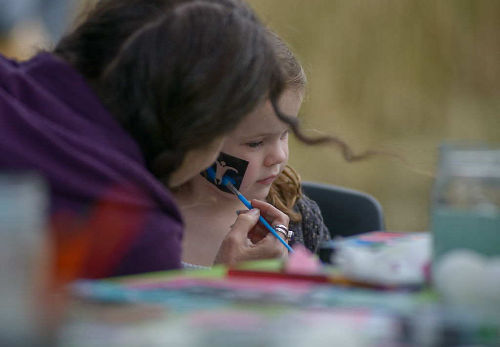 Emmelia Nicolaescu has her face painted